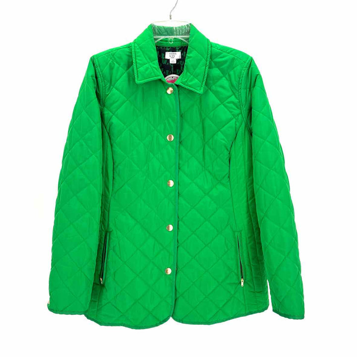 Size 0X CROWN & IVY Green Quilted Jacket