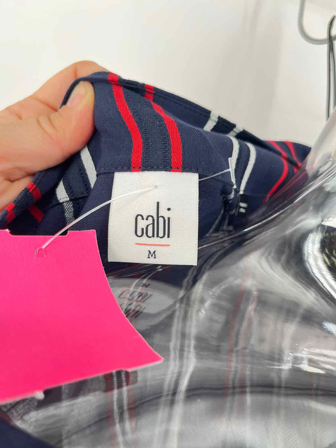 Size M CABI Navy Print Shirt