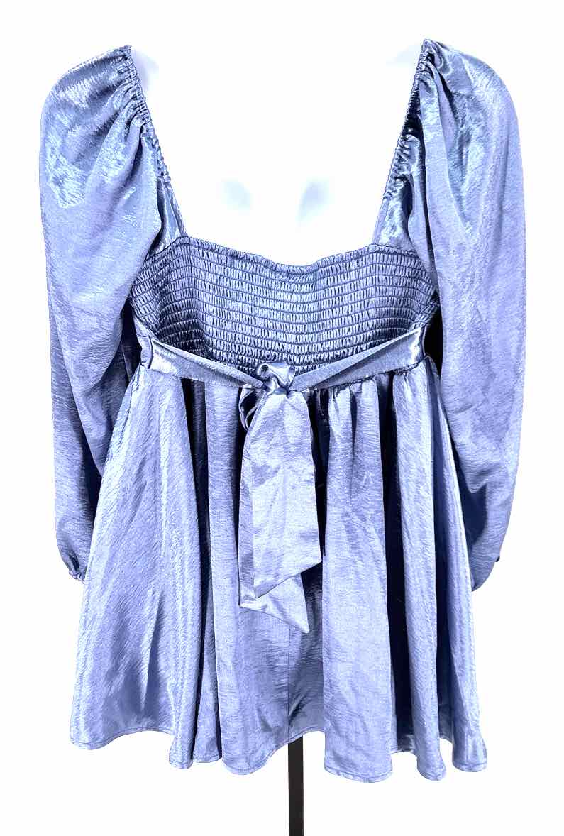 Size 1X Blue Satin Dress