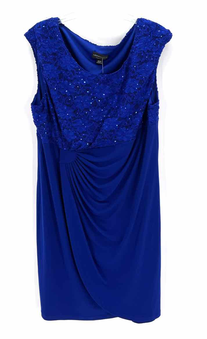Size 20 CONNECTED APPAREL Royal Blue Lace Sequined Dress