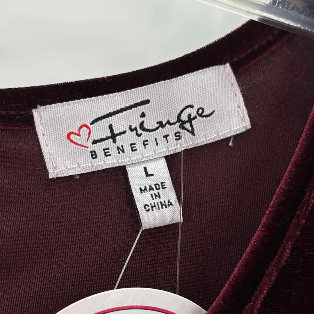 Size L Burgundy Velour Shirt