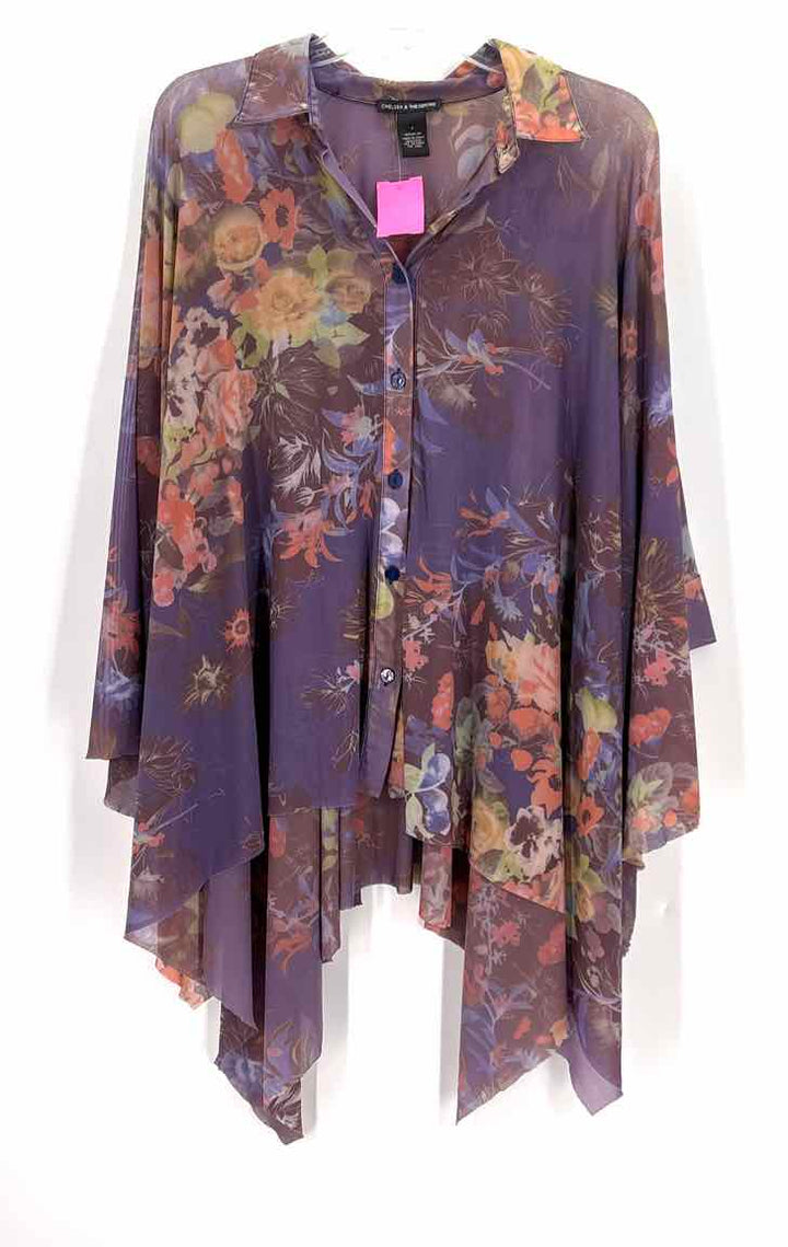 Size S CHELSEA & THEODORE Purple Mesh Shirt