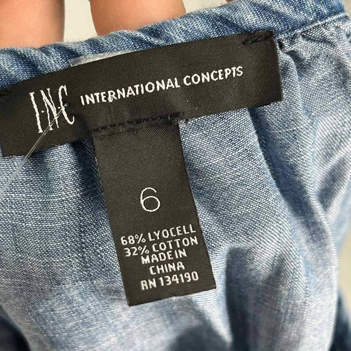 Size 6 INC Blue Chambray Shirt