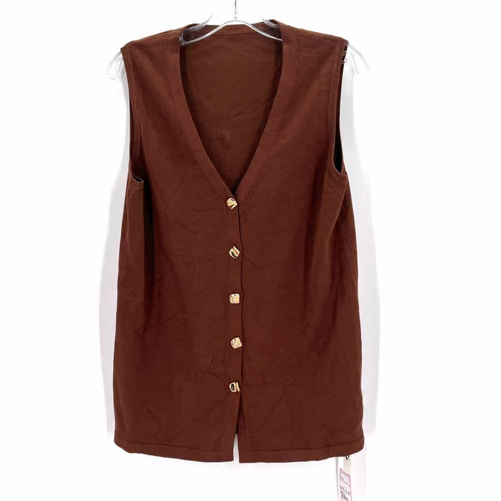 Size S COMMENSE Brown Knit Vest
