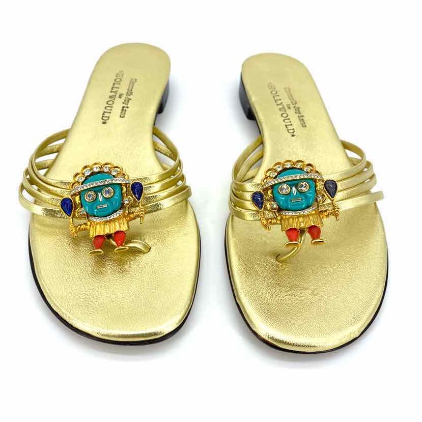 Shoe Size 7 Gold Luxury - Sandals