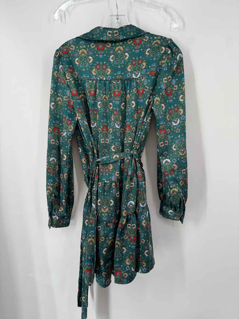 Size S ON 34TH Green Sateen Dress