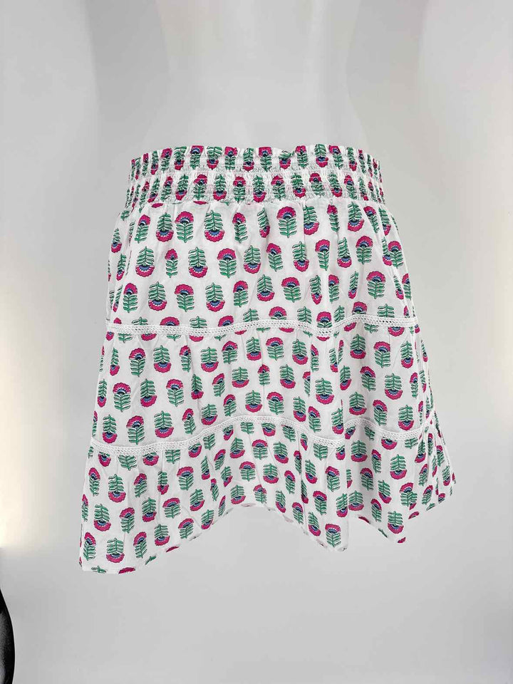 Size L J Crew White Print Skirt