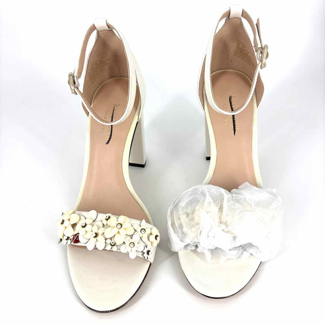 Shoe Size 7 Kate Spade White PATENT Beaded Pumps