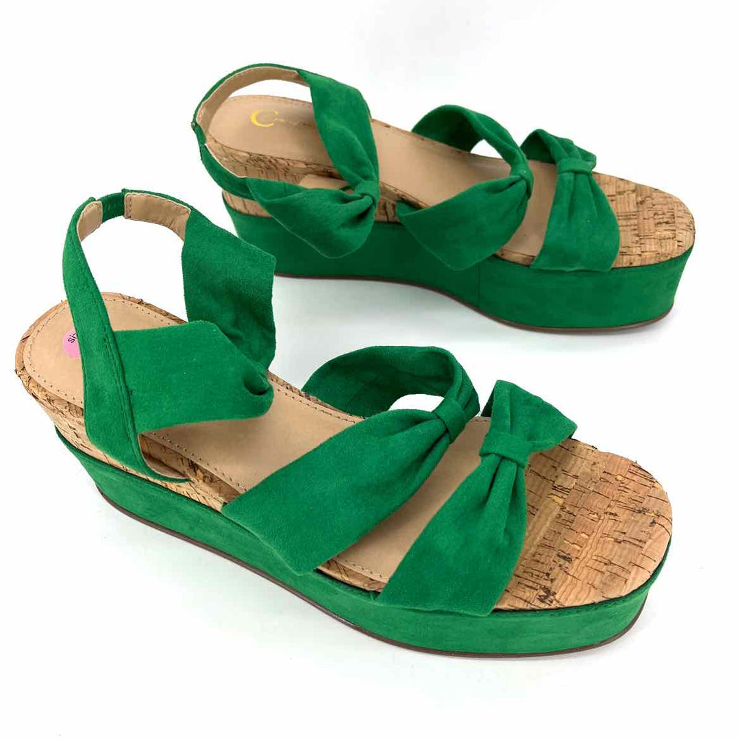 Shoe Size 9 CATO Green Velour Sandals