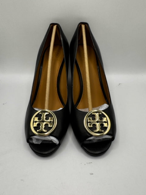 Shoe Size 8 Tory Burch Black Leather Pumps