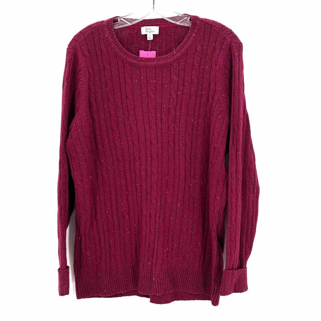 Size XL KIM ROGERS Burgundy Knit Sweater