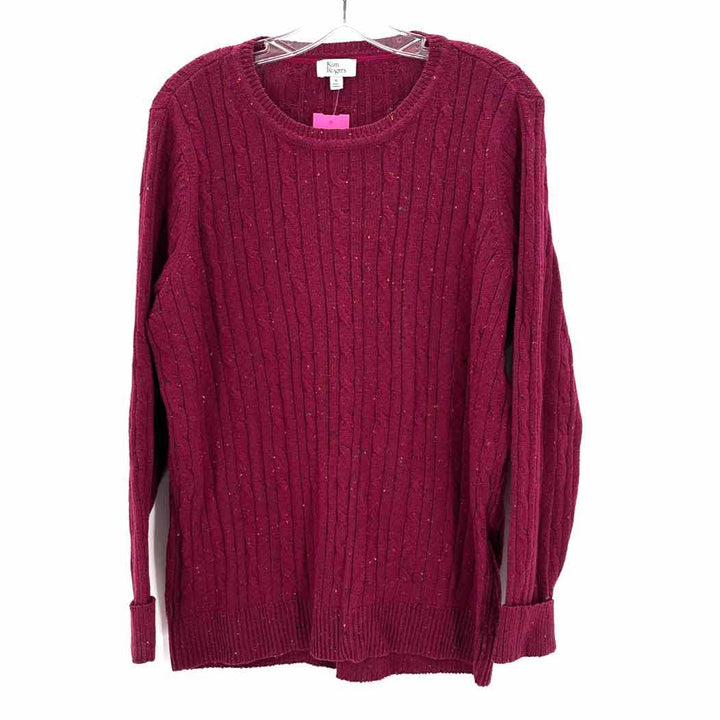Size XL KIM ROGERS Burgundy Knit Sweater