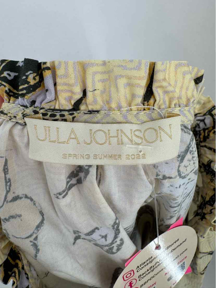 Size 8 Ulla Johnson Yellow Print Shirt