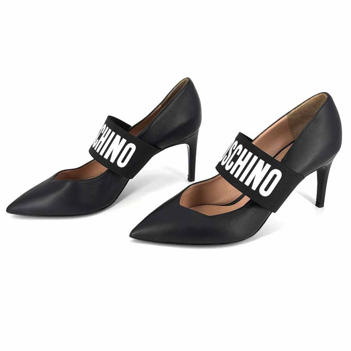 Shoe Size 40 MOCHINO Black Leather Luxury - Pumps