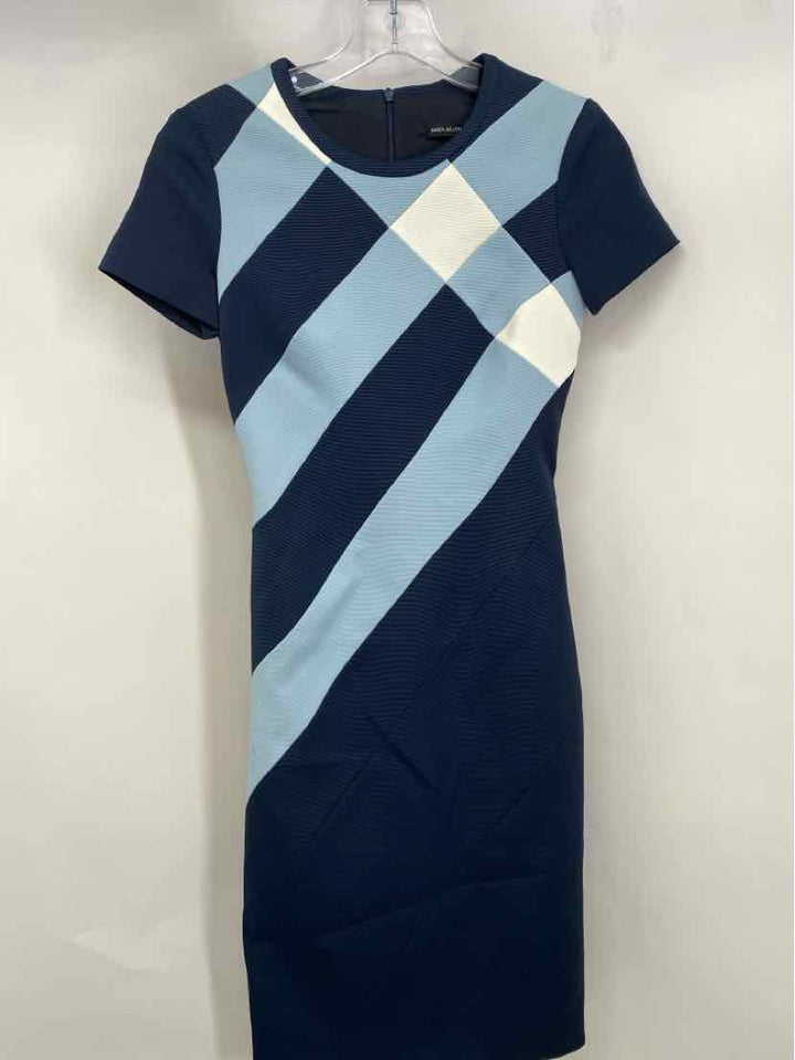 Size 2 KAREN MILLEN Navy Print Dress