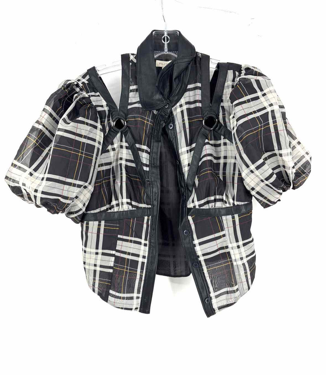 Size S Pilcro & the Letterpress Black Print Shirt