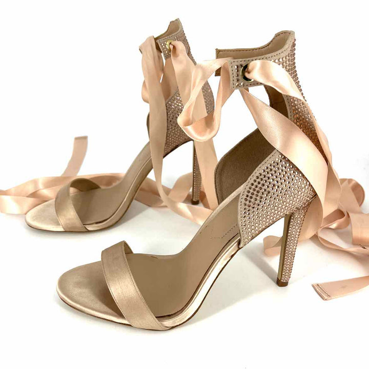 Shoe Size 8 Aldo Rose Gold Rhinestone Heels