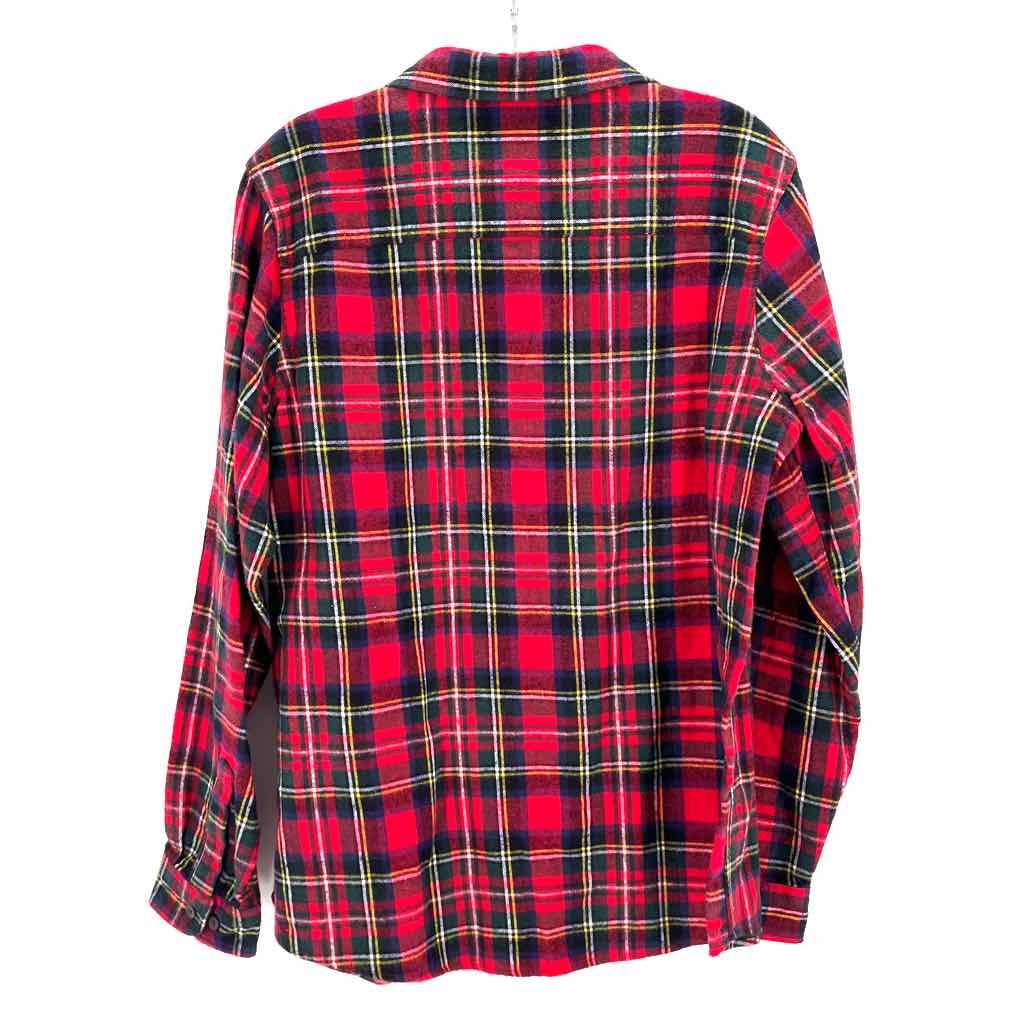 Size L LL BEAN Red Print Shirt