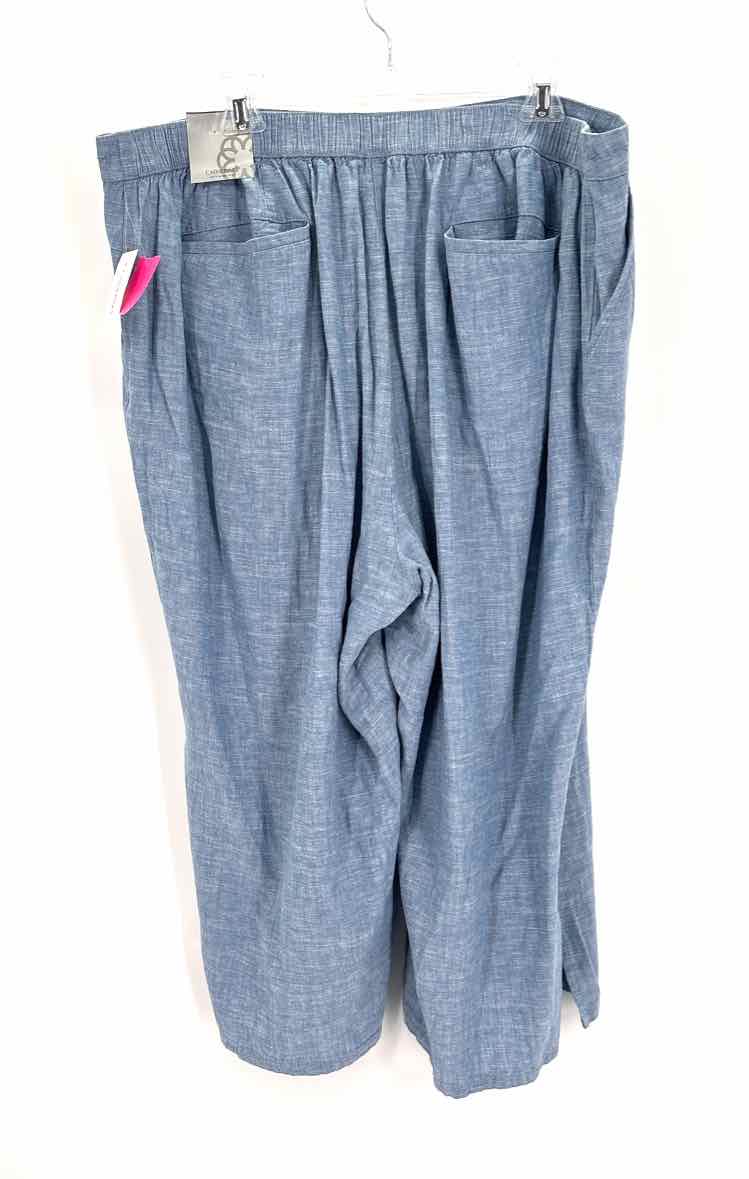Size 2X CATHERINES Blue Linen Pants