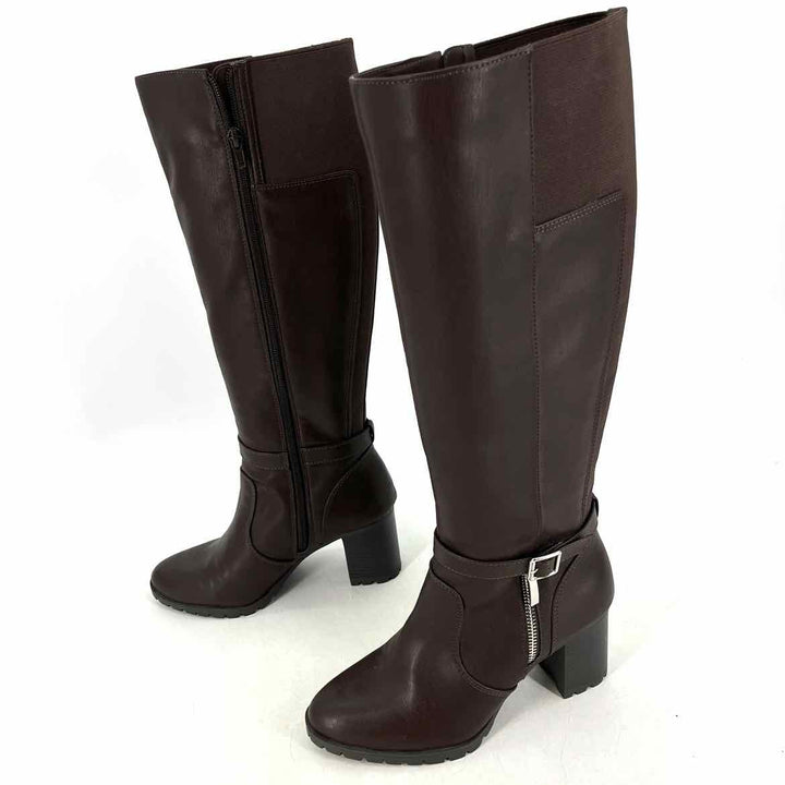 Shoe Size 8 KELLY & KATIE Brown Faux Leather Boots