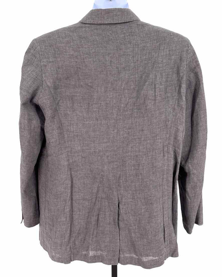 Size 1X MARINA RINALDI Gray Linen Blazer