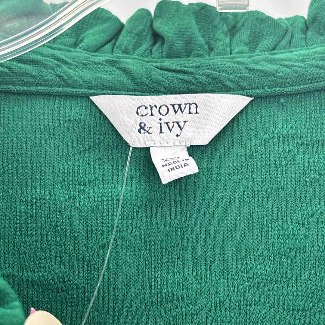 Size XXL CROWN &amp; IVY Green Shirt
