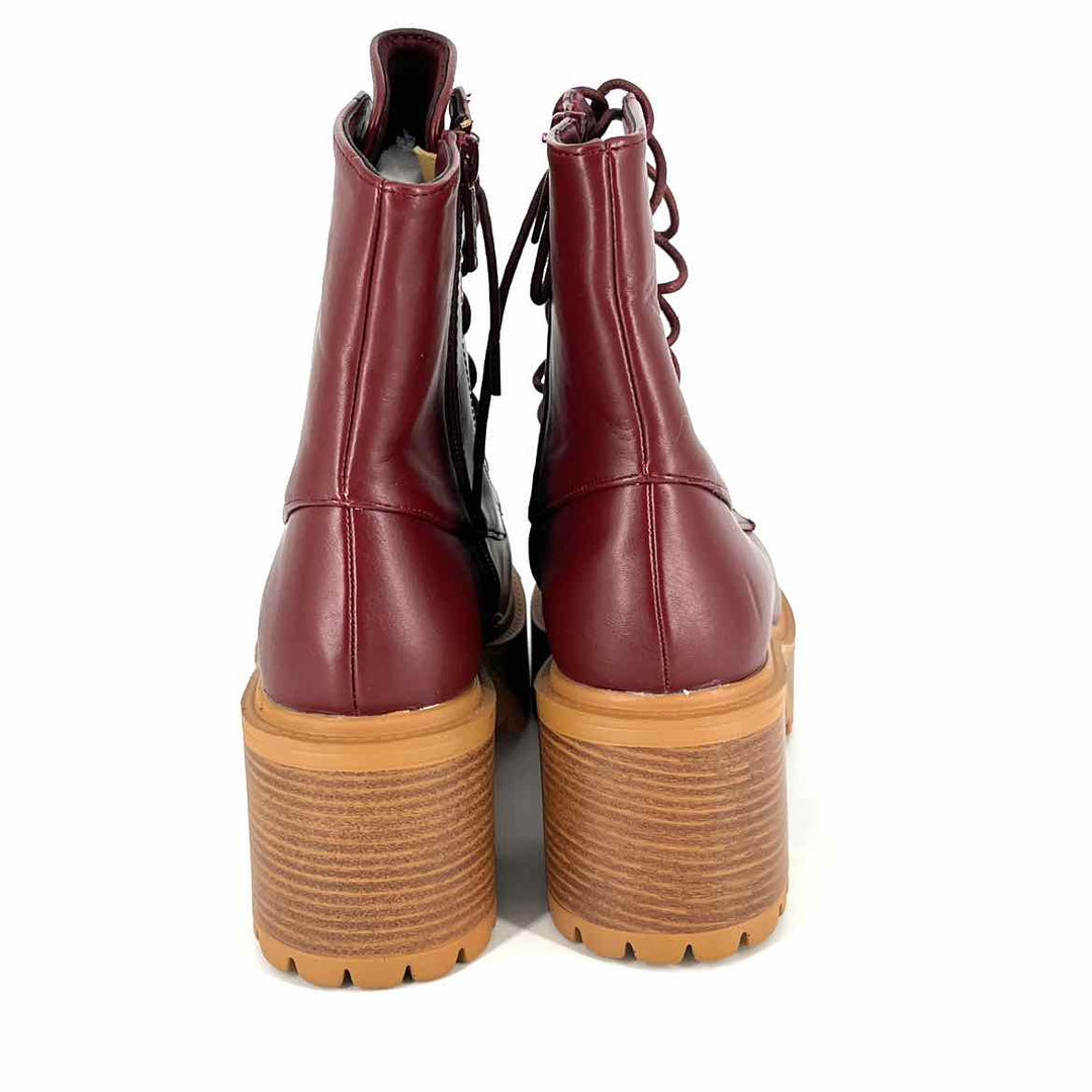 Shoe Size 7 Red Faux Leather Boots