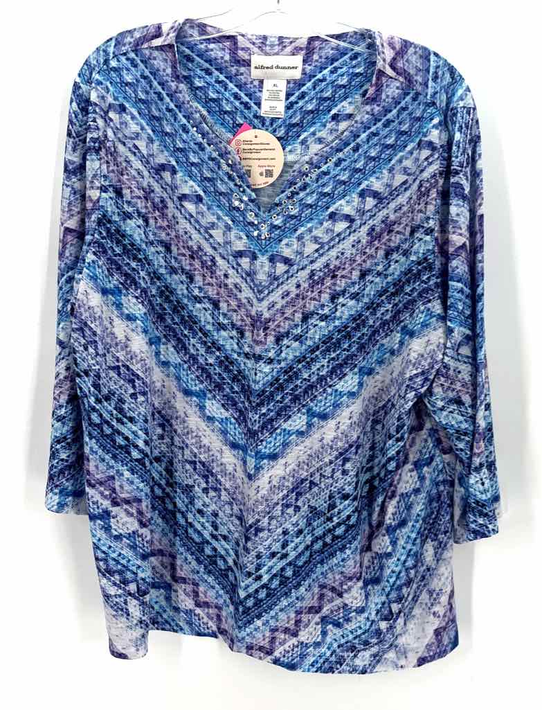 Size XL ALFRED DUNNER Multi-Color Knit Shirt