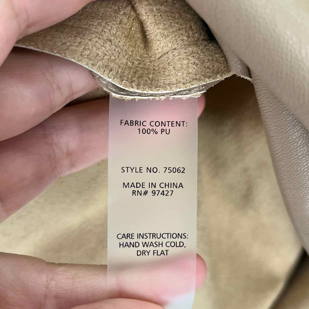 Size S Tan Faux Leather Shirt