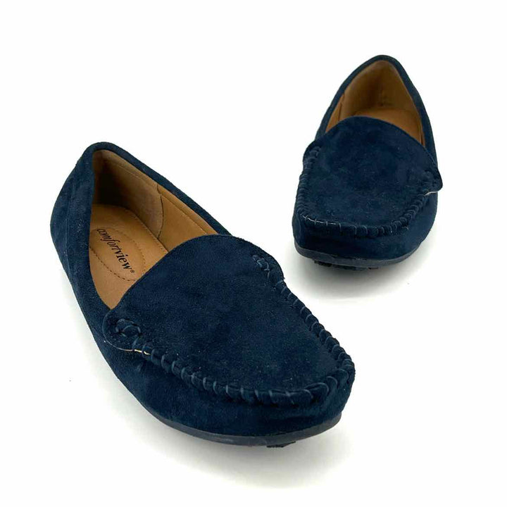 Shoe Size 7.5 COMFORT Navy Faux Leather Loafers