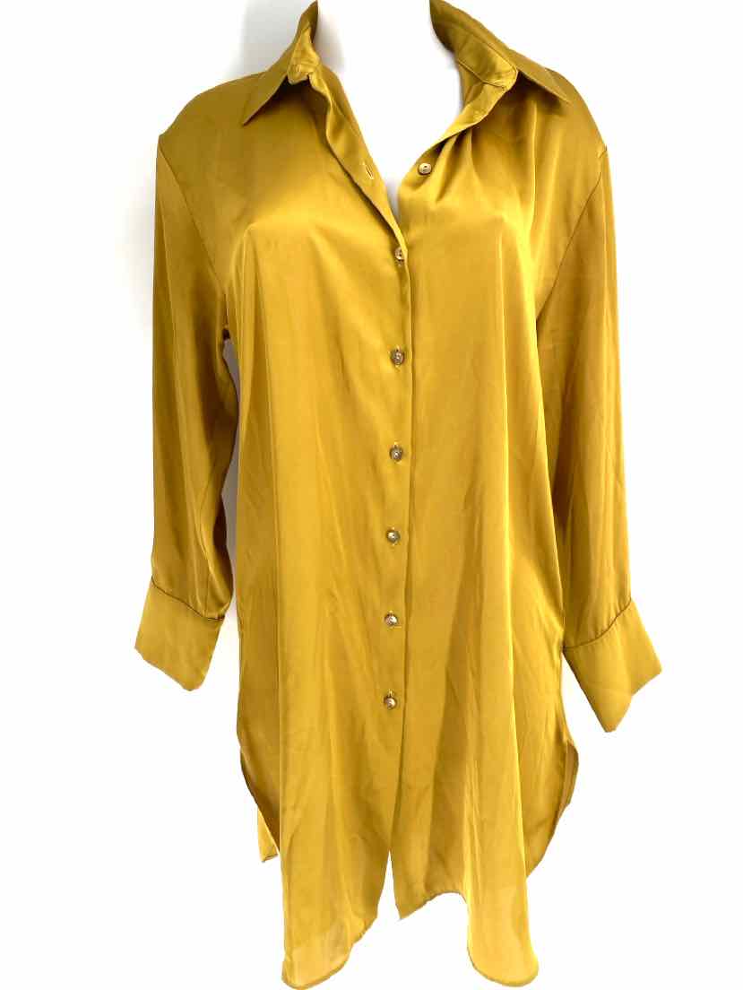 Size M ZARA Mustard Silk Dress