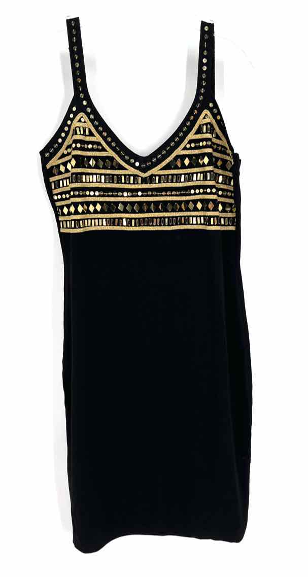 Size 14 Black Knit Sequined Dress