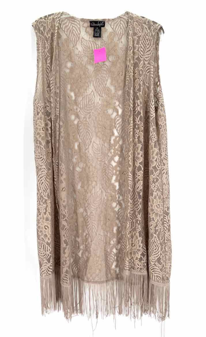 Size 2X Taupe Lace Vest