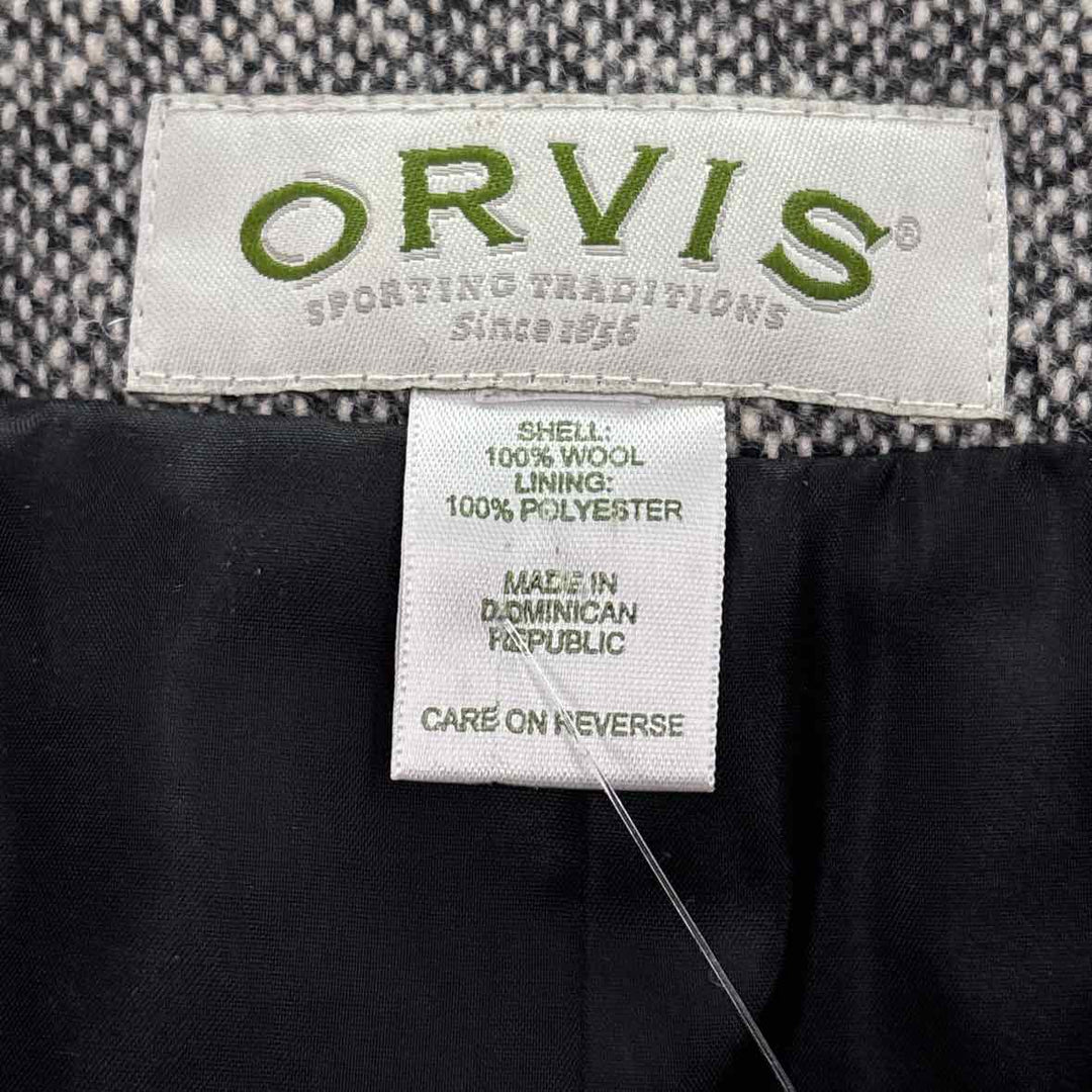 Size L ORVIS Black Print Tweed Jacket
