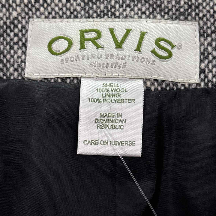 Size L ORVIS Black Print Tweed Jacket