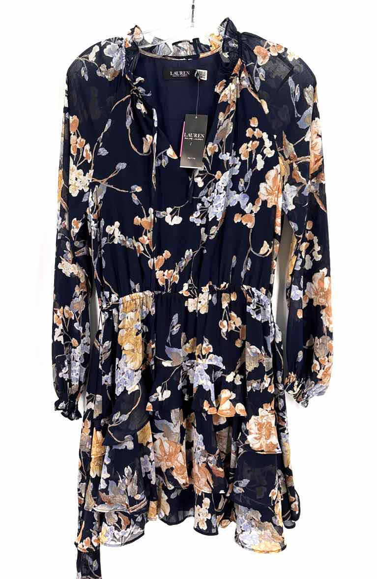 Size 6 RALPH LAUREN Navy Print Dress