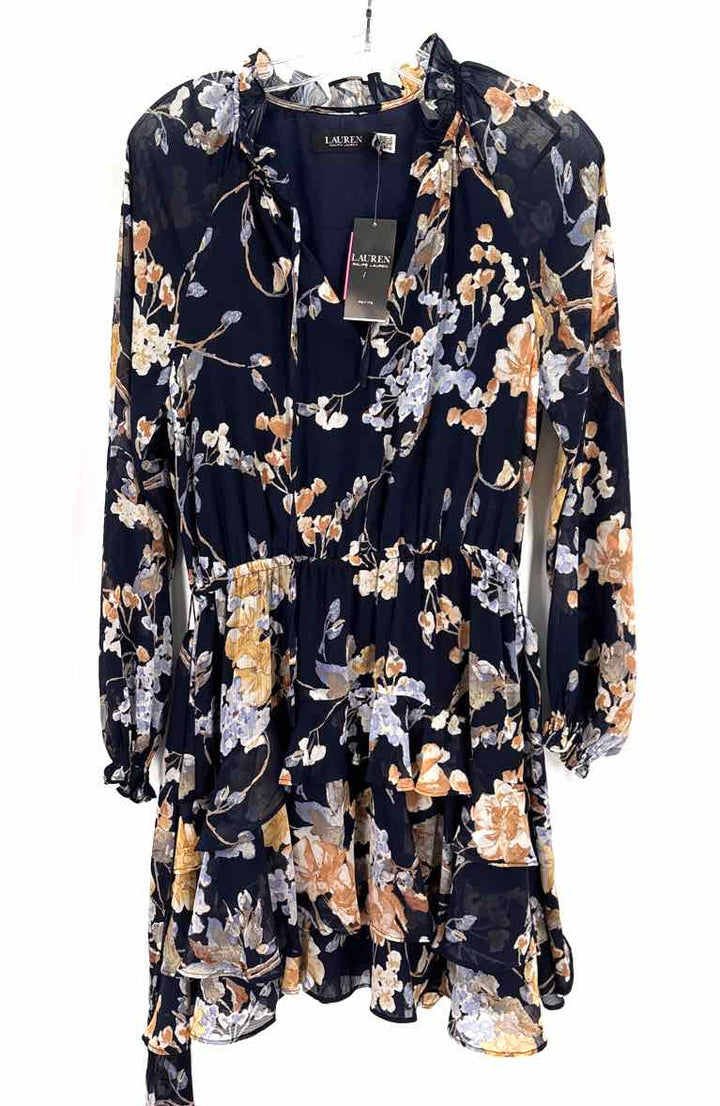 Size 6 RALPH LAUREN Navy Print Dress
