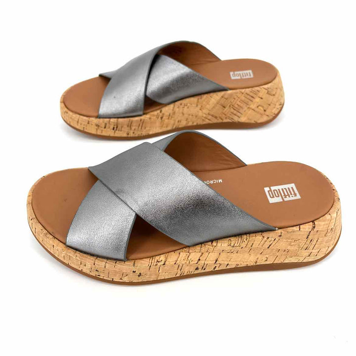 Shoe Size 5 FITFLOP Silver Faux Leather Sandals
