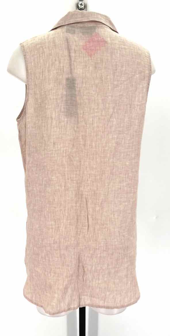 Size L Jones New York Tan Linen Shirt