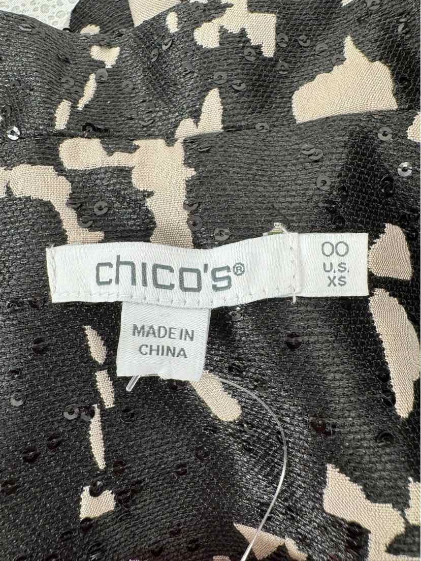 Size XS Chico's Black Print Jacket