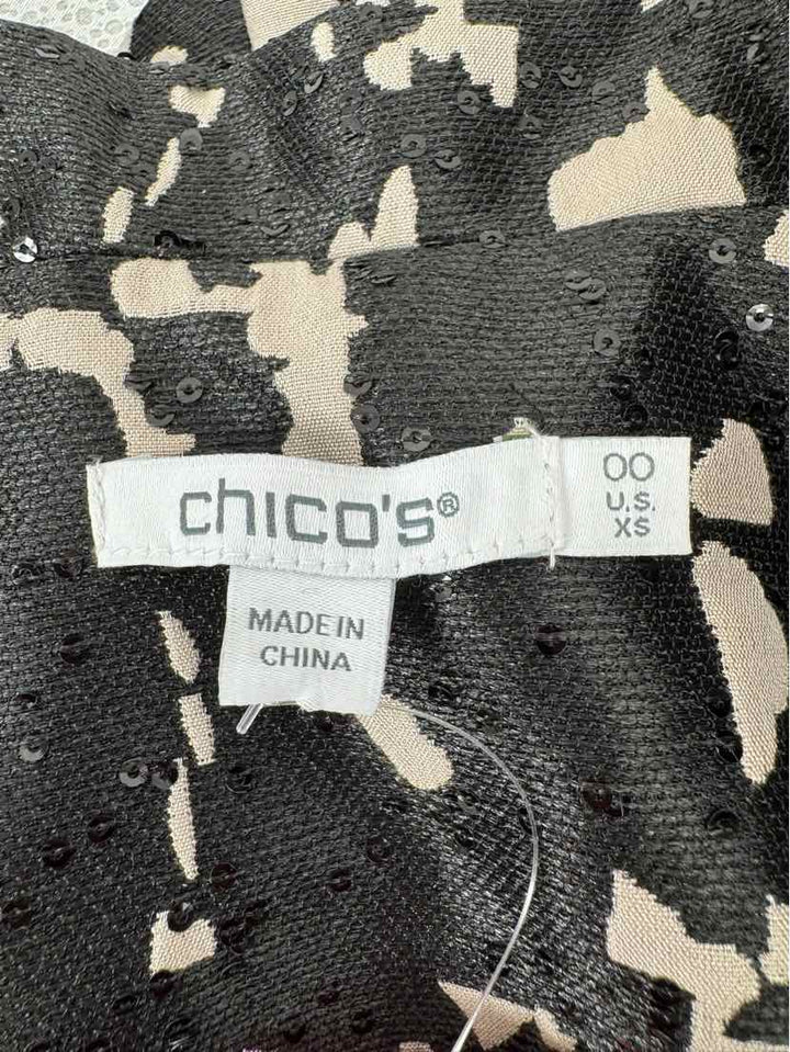 Size XS Chico's Black Print Jacket