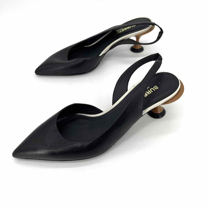 Shoe Size 35 Burberry Black Leather Luxury - Pumps