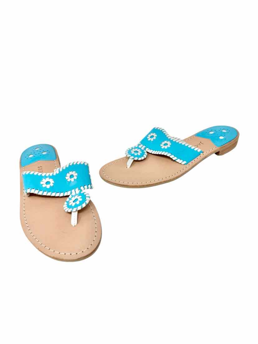 Shoe Size 9.5 Jack Rogers Teal Leather Sandals