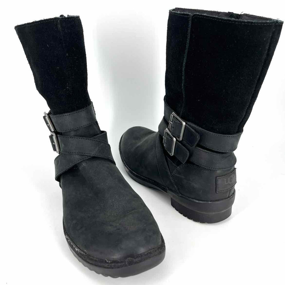 Shoe Size 6.5 Ugg Black Leather Boots