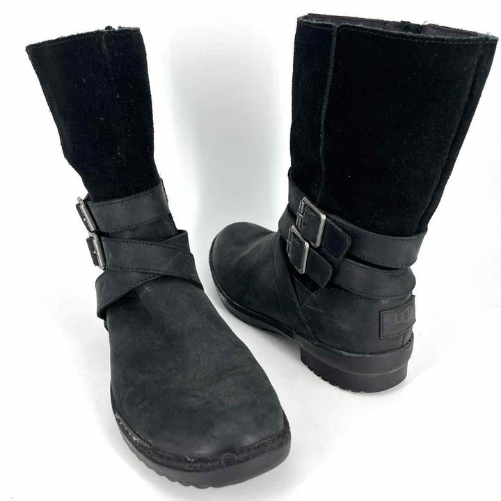 Shoe Size 6.5 Ugg Black Leather Boots