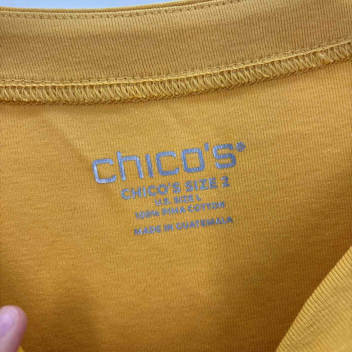 Size L Chico's Mustard Cotton Shirt