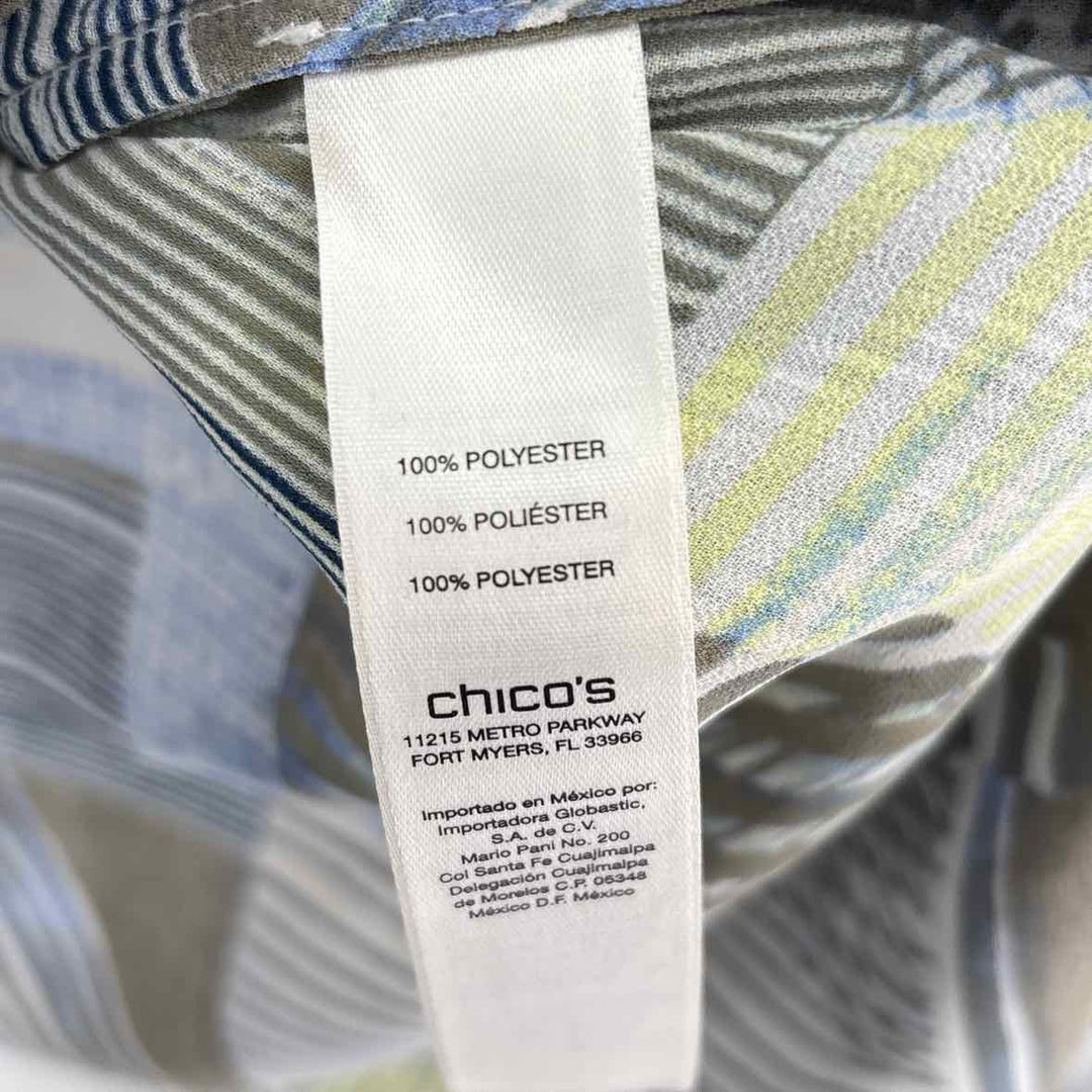 Size L Chico's Blue Print Shirt