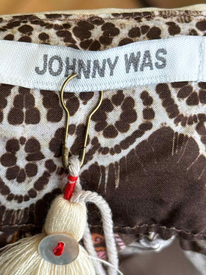 Size M Johnny Was Brown Print Shirt