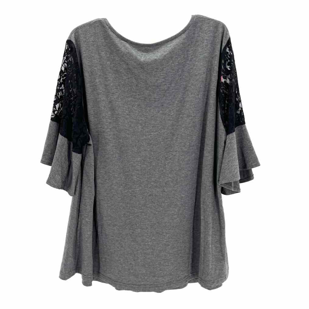 Size 2X Gray Lace Shirt