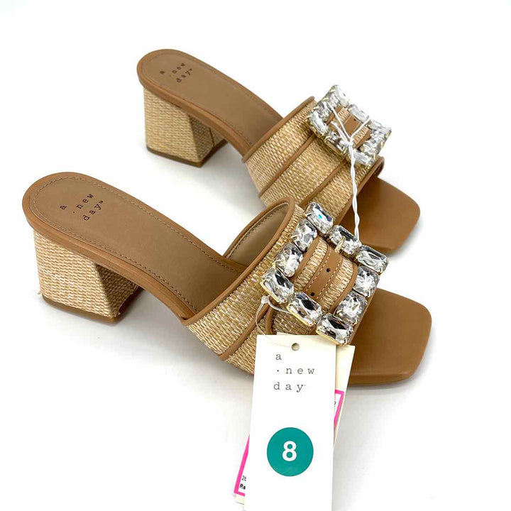 Shoe Size 8 A NEW DAY Tan Straw Sandals